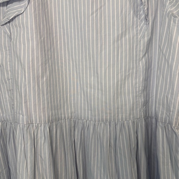 Carlson Blue Striped Dress with Ruffle Sleeves Women's Large - Picture 9 of 9